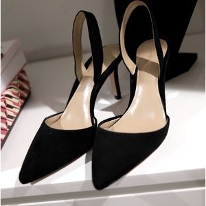 Ann Taylor Black Suede Slingbacks 5